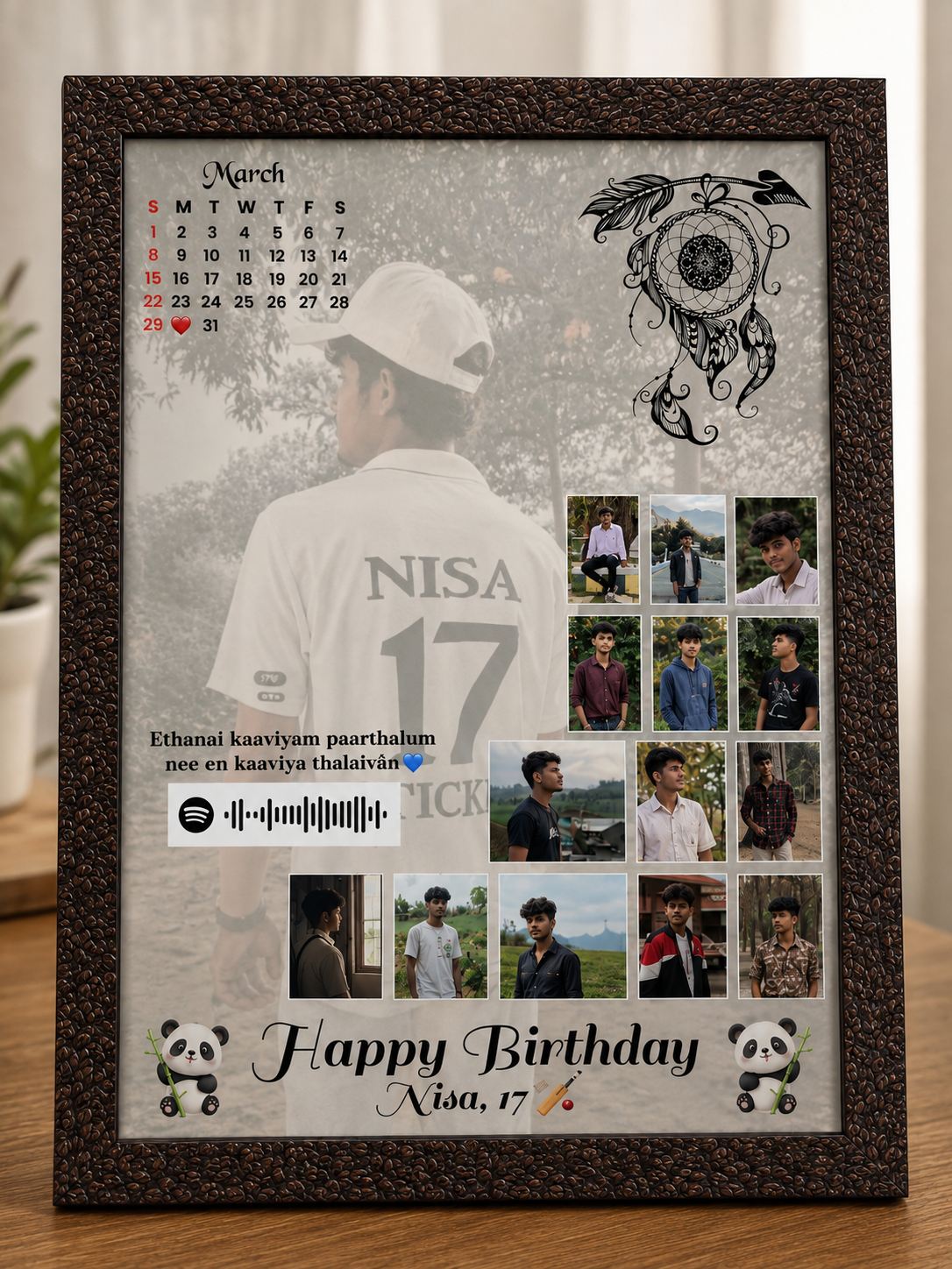 Birthday Calender Collage Frame (Design 1)