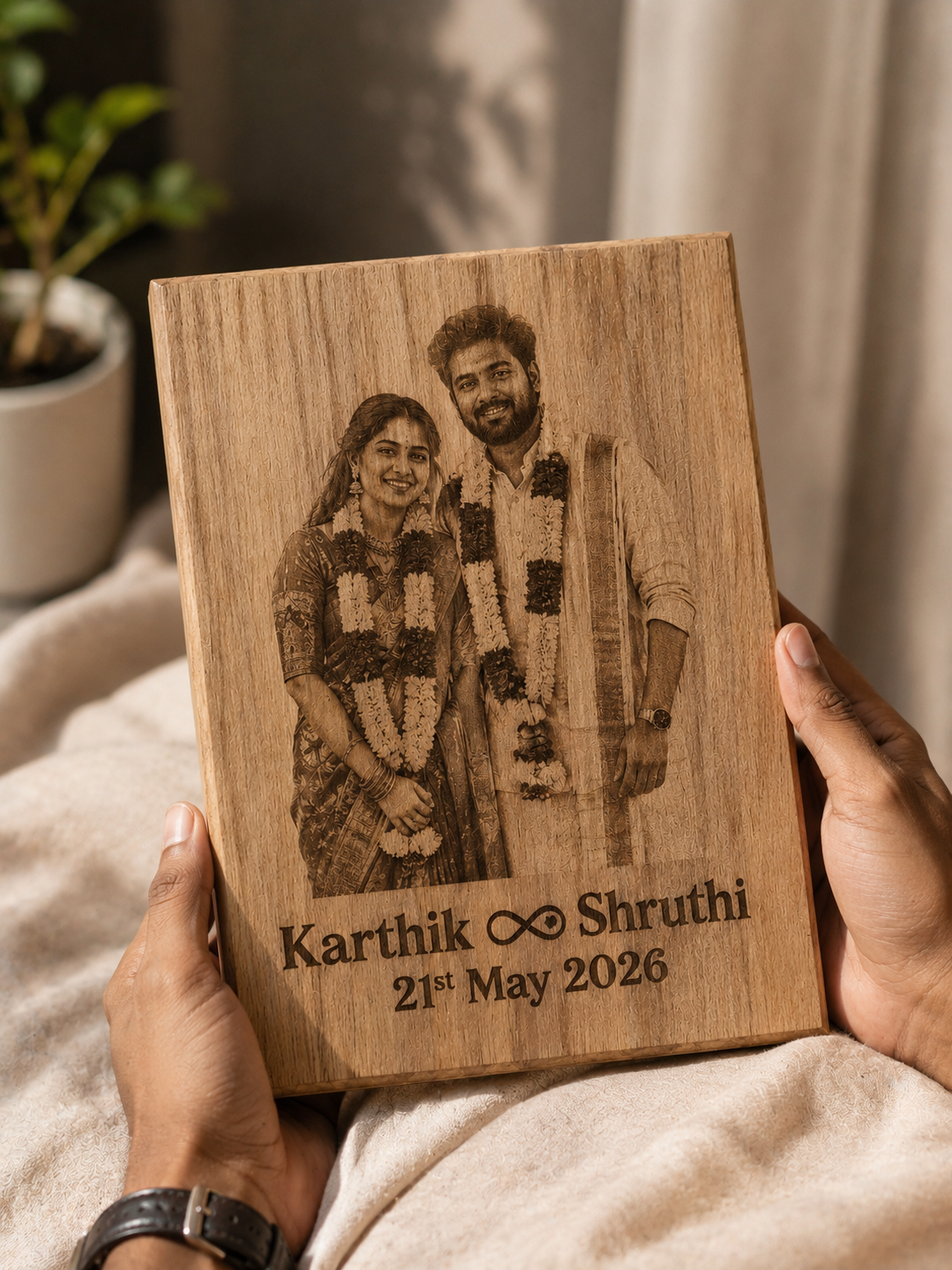 Wooden Engraving Photo frame