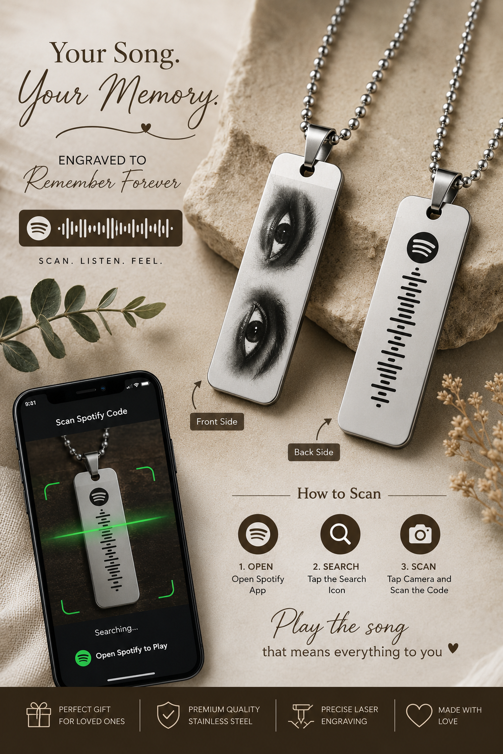 Eye Engraving Spotify chain