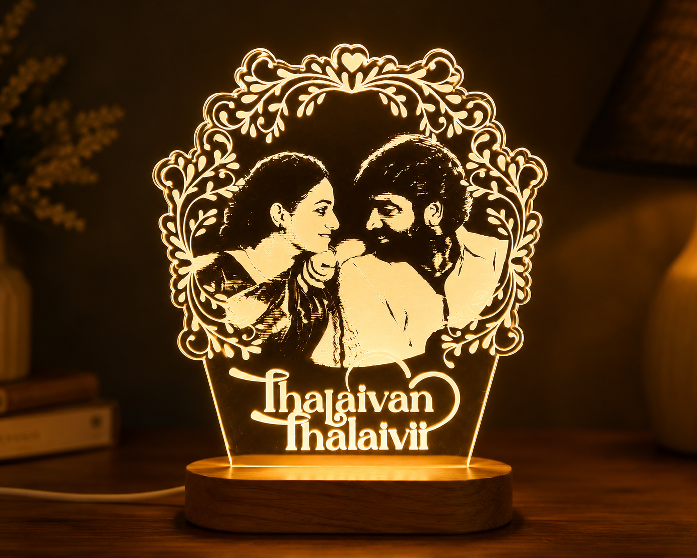 Personalized Acrylic Engraving LED Night Lamp for Anniversary & Birthday Gift Table Lamp