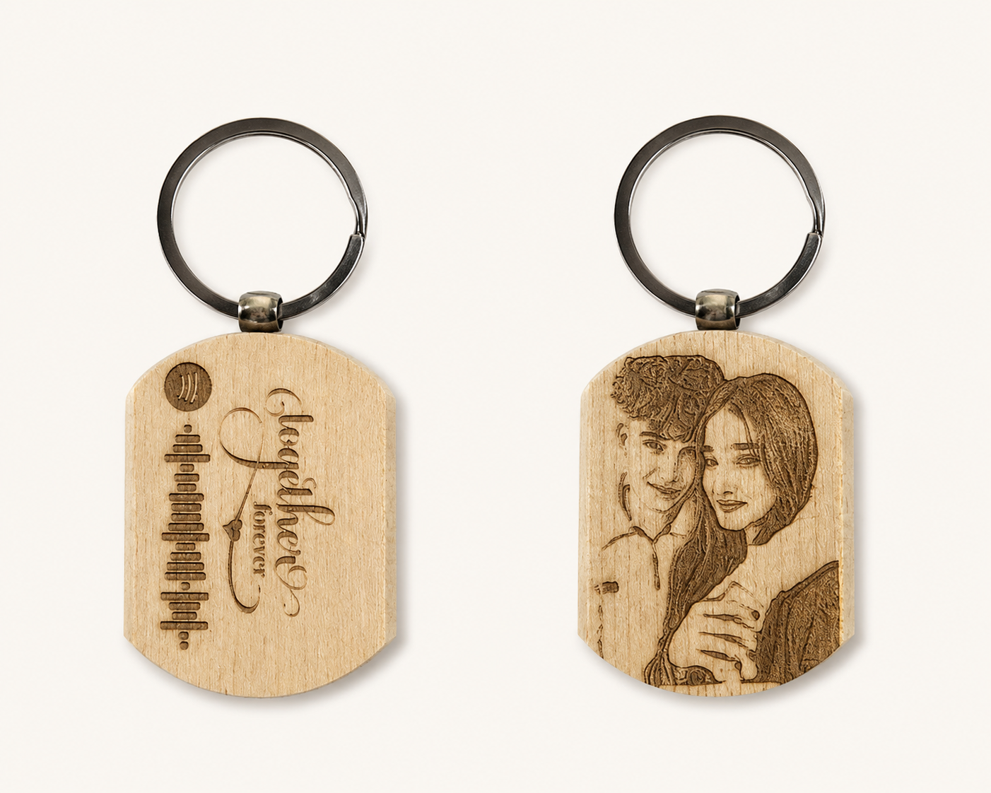 Spotify Couple Photo Engraving Keychain
