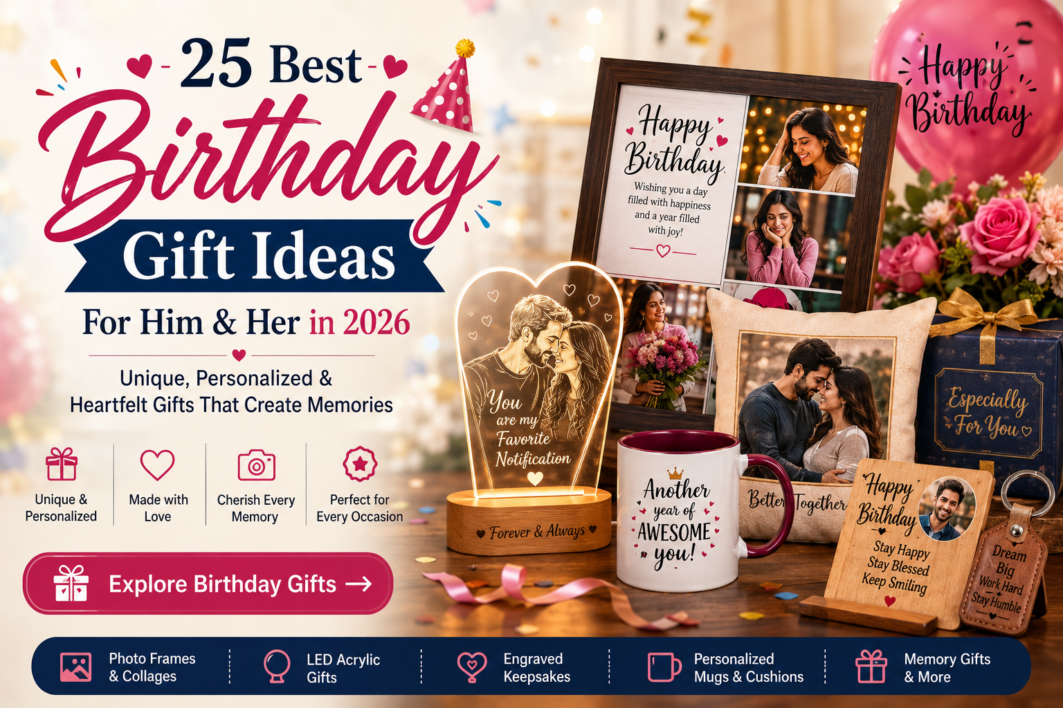 25 Best Birthday Gift Ideas for Him & Her in 2026 | Unique & Personalized Gifts