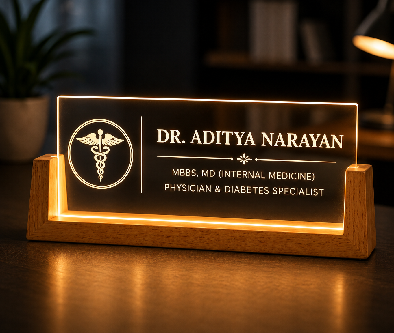 Personalized LED Desk Name Plate
